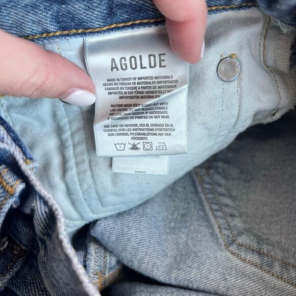 AGOLDE Parker Vintage Cut Off Shorts in Dark Swapmeet Size 24 - Picture 5 of 6